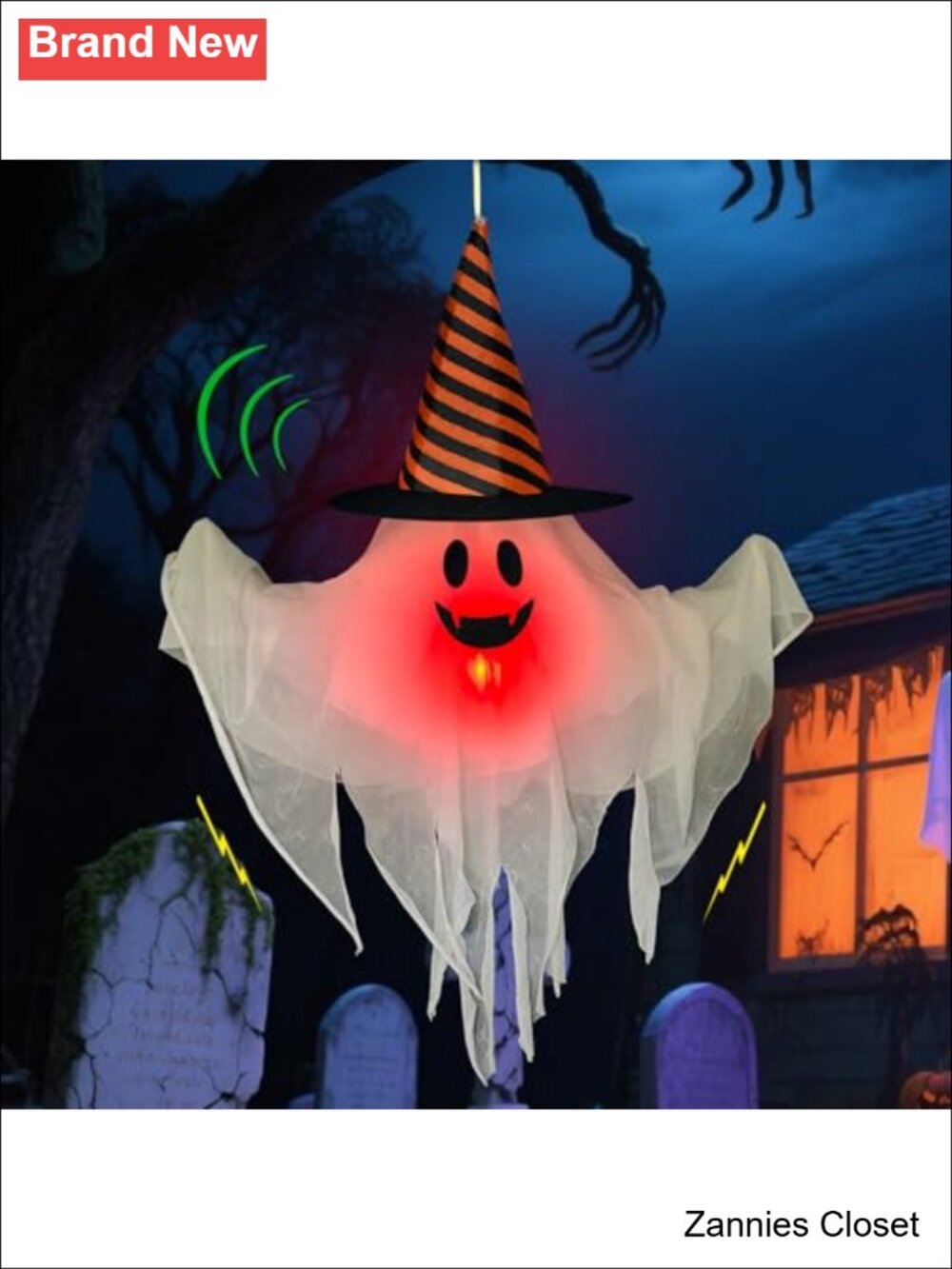 👻 Light Up Halloween Animatronics Hanging Ghost Touch Sound Activated Poseable